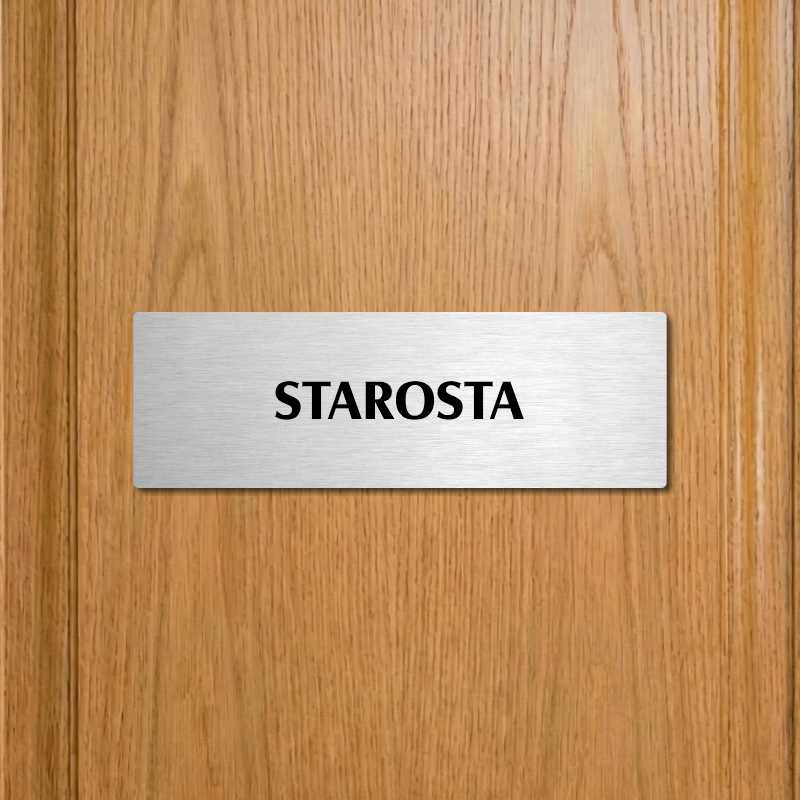 Starosta, 240x79mm, stříbrná popiska s dvojtým rámečkem